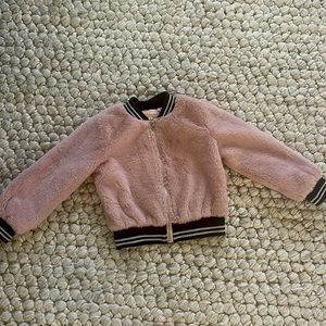 Fluffy pink childrens jacket